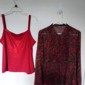 Elegant school look....Sheer Blouse and tank top
